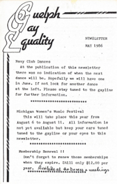 GGE Newsletter 1986 May