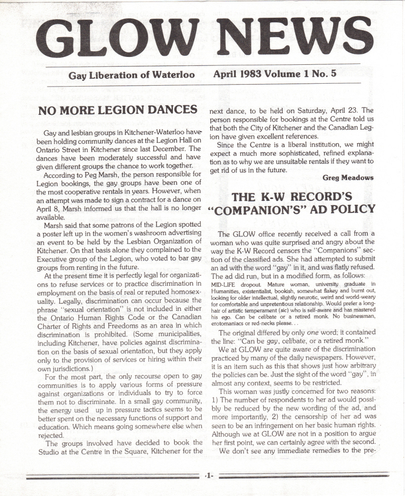 GLOW News 1983 April