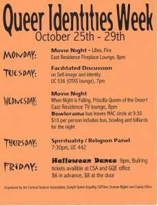 1999, Oct.25-29 Queer Identities Week Poster