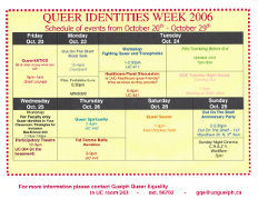 2006, Oct.20-29 Queer Identities Week Poster