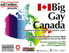 2007, Sept.29 Big Gay Canada Queer Video Screening Poster