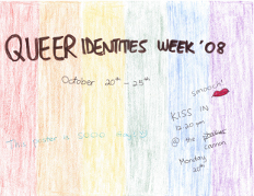 2008, Oct.20-26 Queer Identities Week HandDrawn Poster