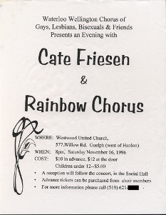 1996, November 16 Rainbow Chorus Poster
