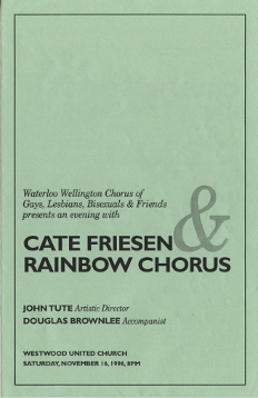 1996, November 16 Rainbow Chorus Programme