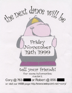 1999, November 19 Dance Poster