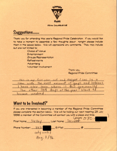 1996 Pride Suggestion 
Form