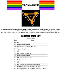 1998 Pride Schedule on Website