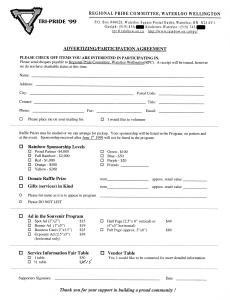 1999 Pride Advertizing Form