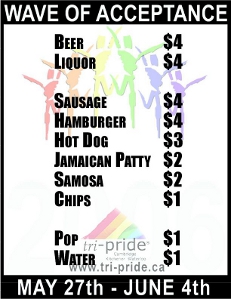 2006 tri-Pride Refreshments Menu