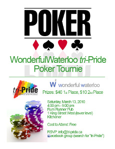 WonderfulWaterloo tri-Pride Poker Tournament Poster 2